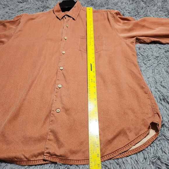 Tommy Bahama Shirt‎ Mens Sz XL Orange Rust Silk Wool Blend Button Up Down XLarge - Picture 10 of 12